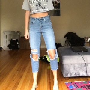 Brandy Melville distressed high waist jeans